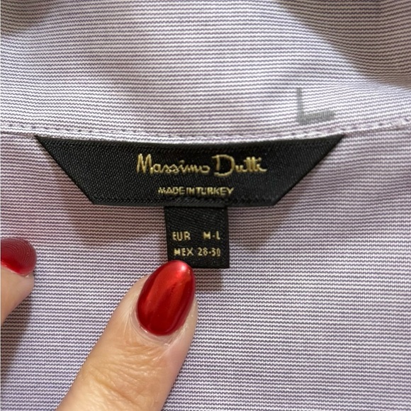 Massimo Dutti Men's Light Purple Striped Dress Shirt Size M-L NWT - Picture 5 of 5
